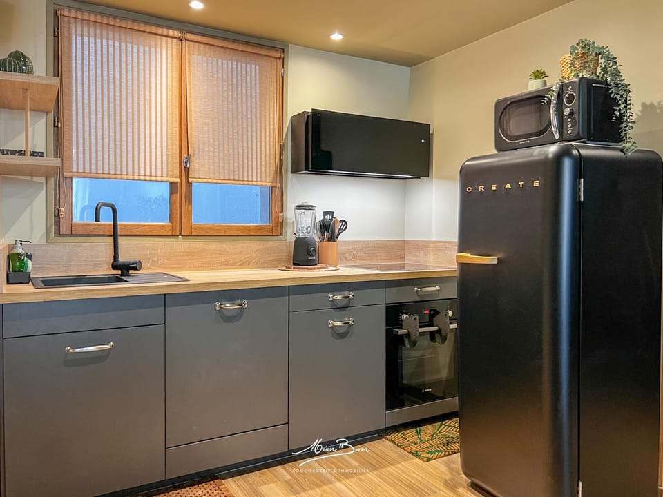 Kitchen or kitchenette, dishwasher, oven, stove, toaster