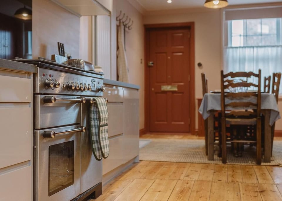 Dining area, oven, stove, kitchen