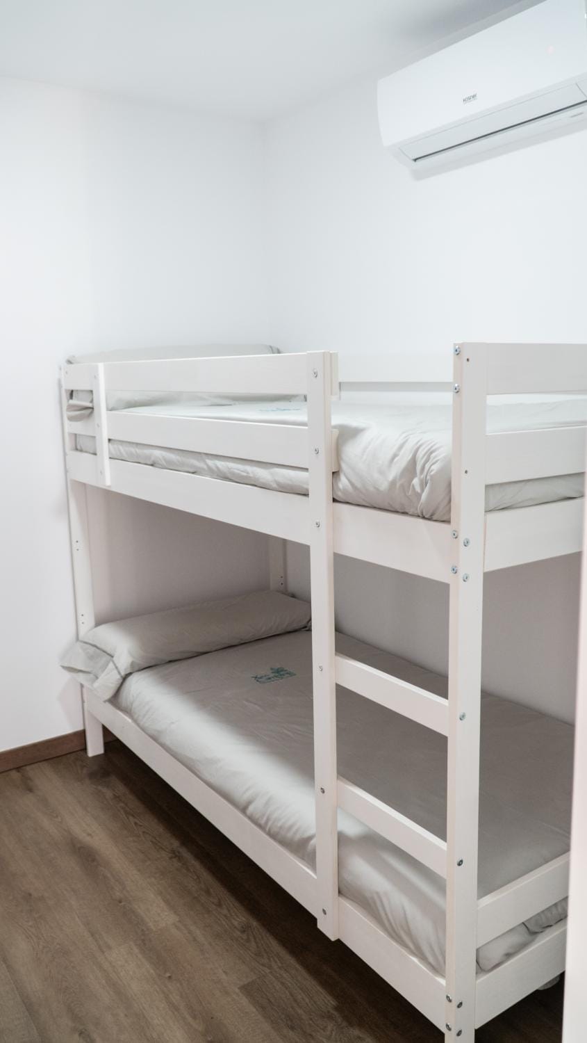 Bed, Bedroom, bunk bed, air conditioner