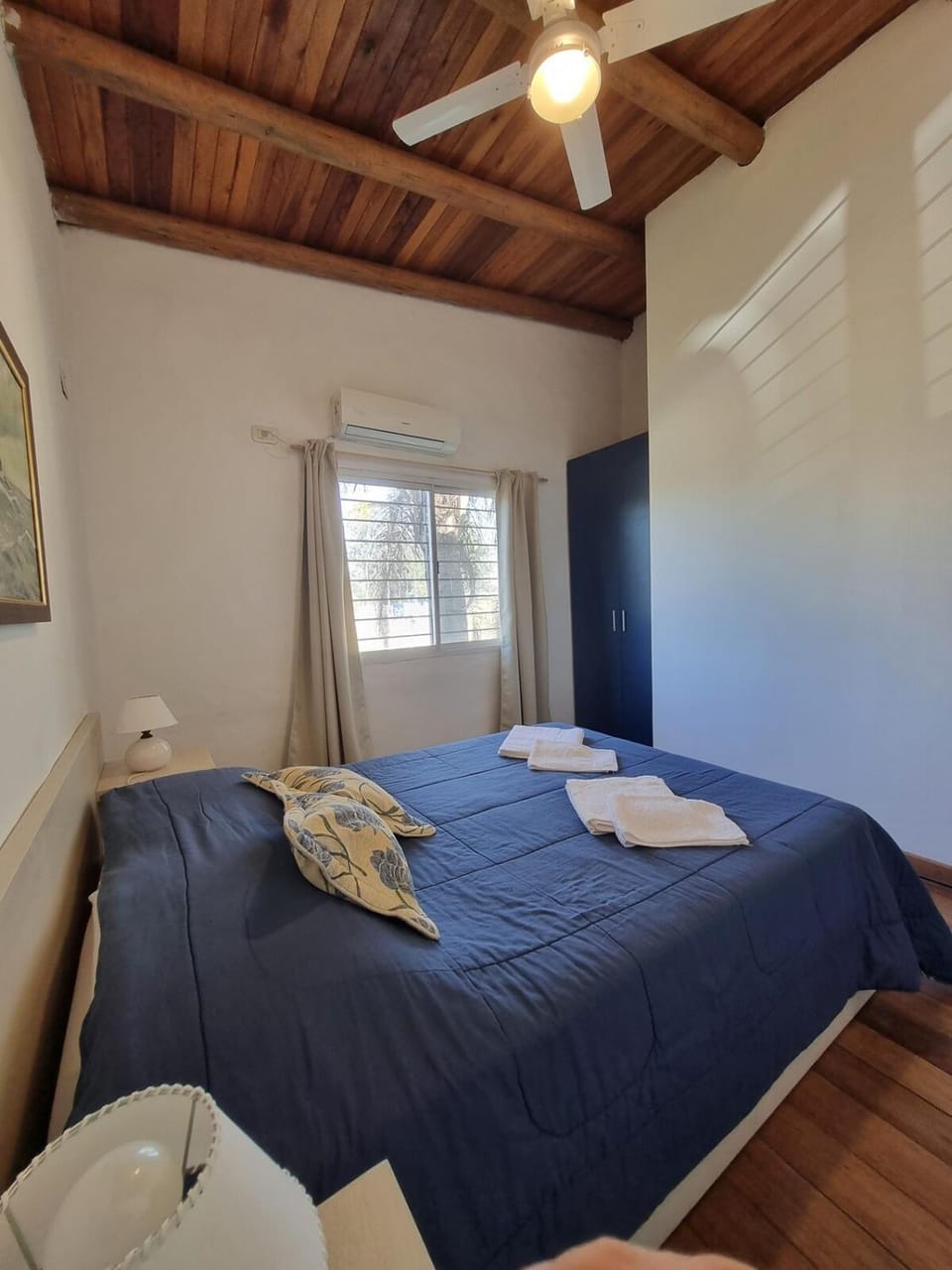 Bed, Photo of the whole room, Bedroom, towels, wardrobe, air conditioner