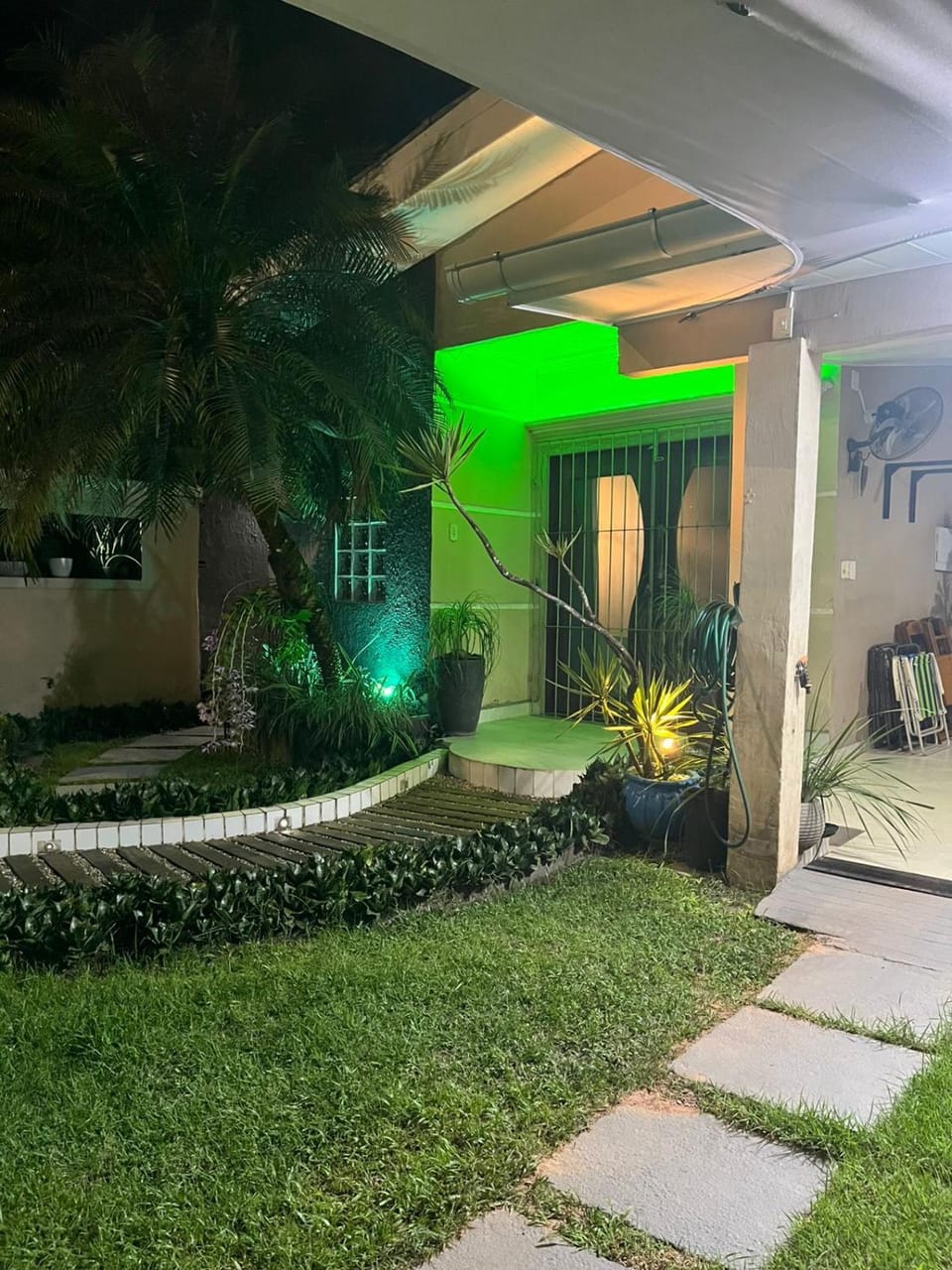 Patio, Night, Garden