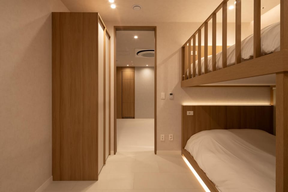Bed, Photo of the whole room, Bedroom, bunk bed, wardrobe