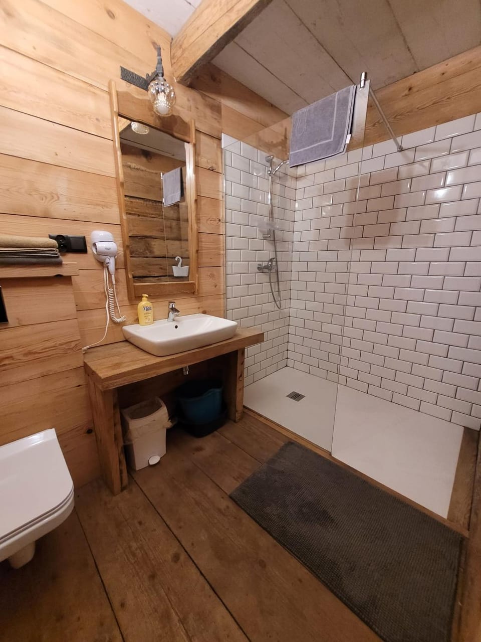 Shower, Toilet, Bathroom, hair dryier, heating