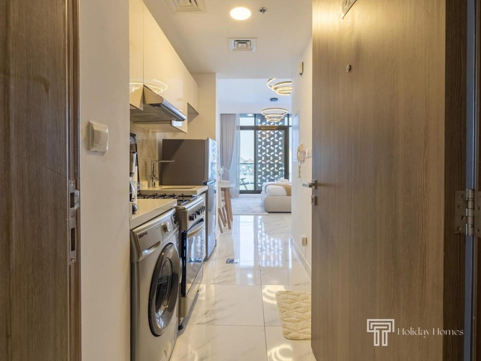 Kitchen or kitchenette, washing machine