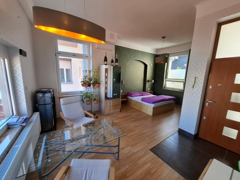 Bed, Living room, Photo of the whole room, Seating area, Bedroom