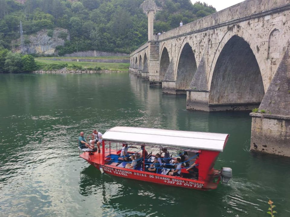 Vožnje brodićima Višegrad Docked boat in Zlatibor District, Serbia