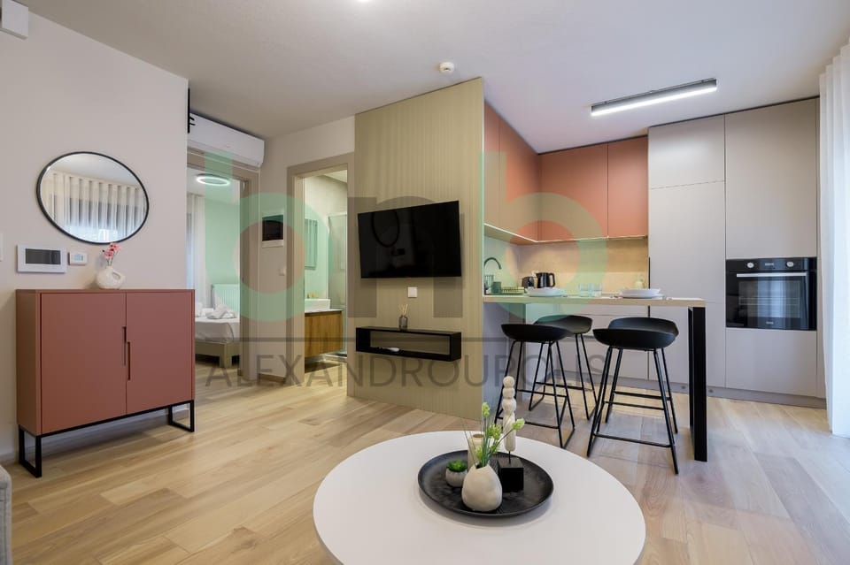 TV and multimedia, Kitchen or kitchenette, Living room, Photo of the whole room, Seating area, oven