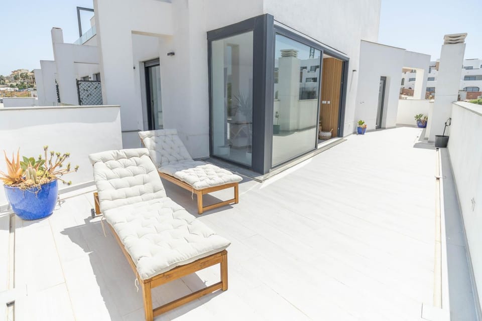 Property building, Day, View (from property/room), Balcony/Terrace, sunbed