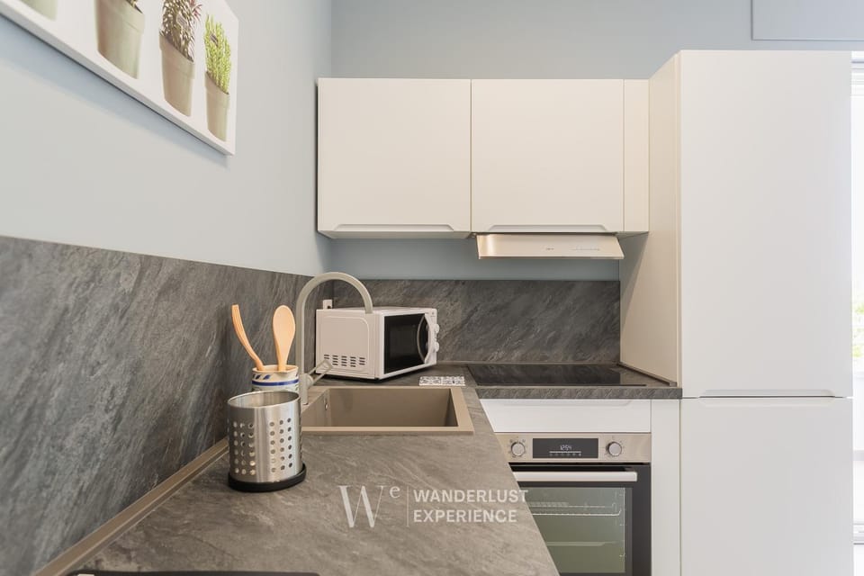 Coffee/tea facilities, Kitchen or kitchenette, oven, stove