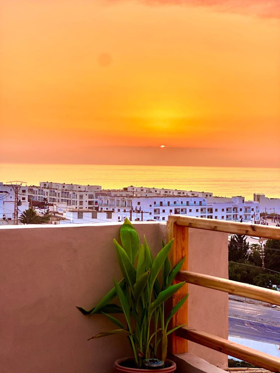 Natural landscape, View (from property/room), Balcony/Terrace, Sea view, Sunset