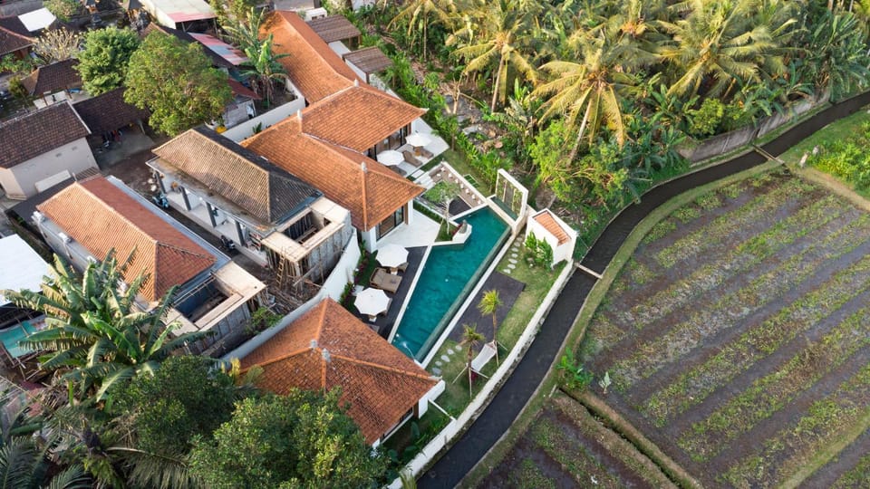 Property building, Natural landscape, Bird's eye view, Garden, Garden view, Pool view, Swimming pool, internet