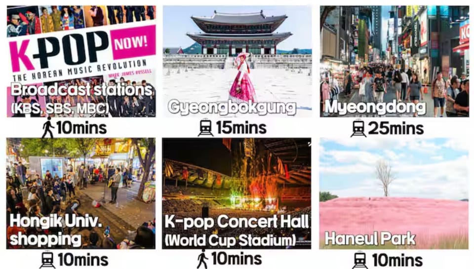 AREX # Queen Bed 5 #10 people # Airport Railway Station # Triple Station # Hong dae # seoul #3room # DMC # bnb Apartment hotel in Seoul