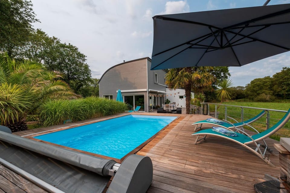 Property building, Living room, Swimming pool