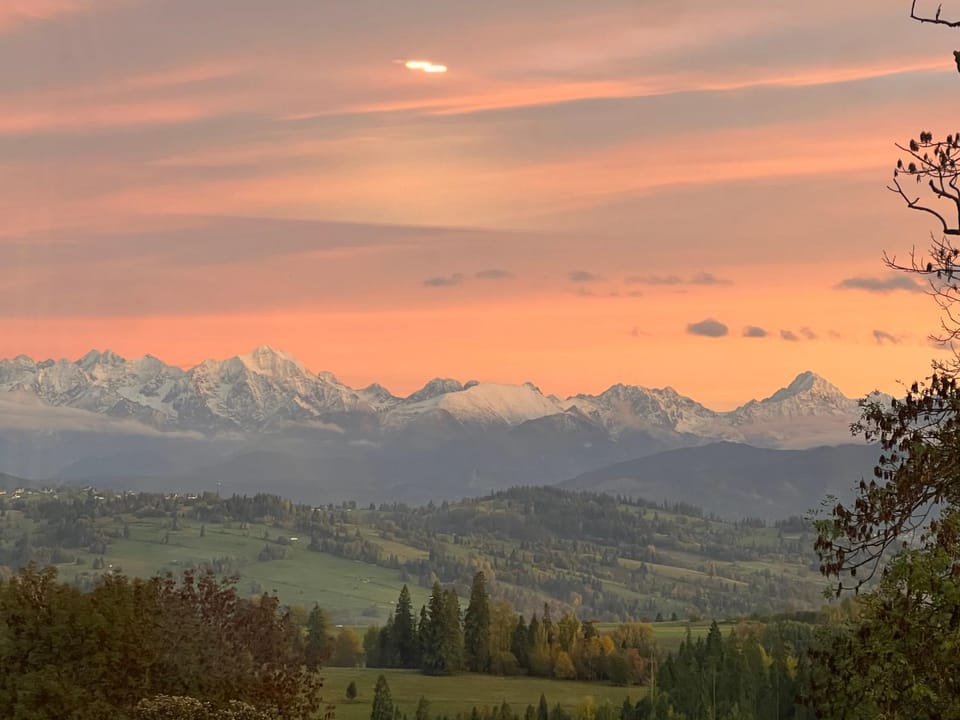 Natural landscape, Mountain view, Sunset