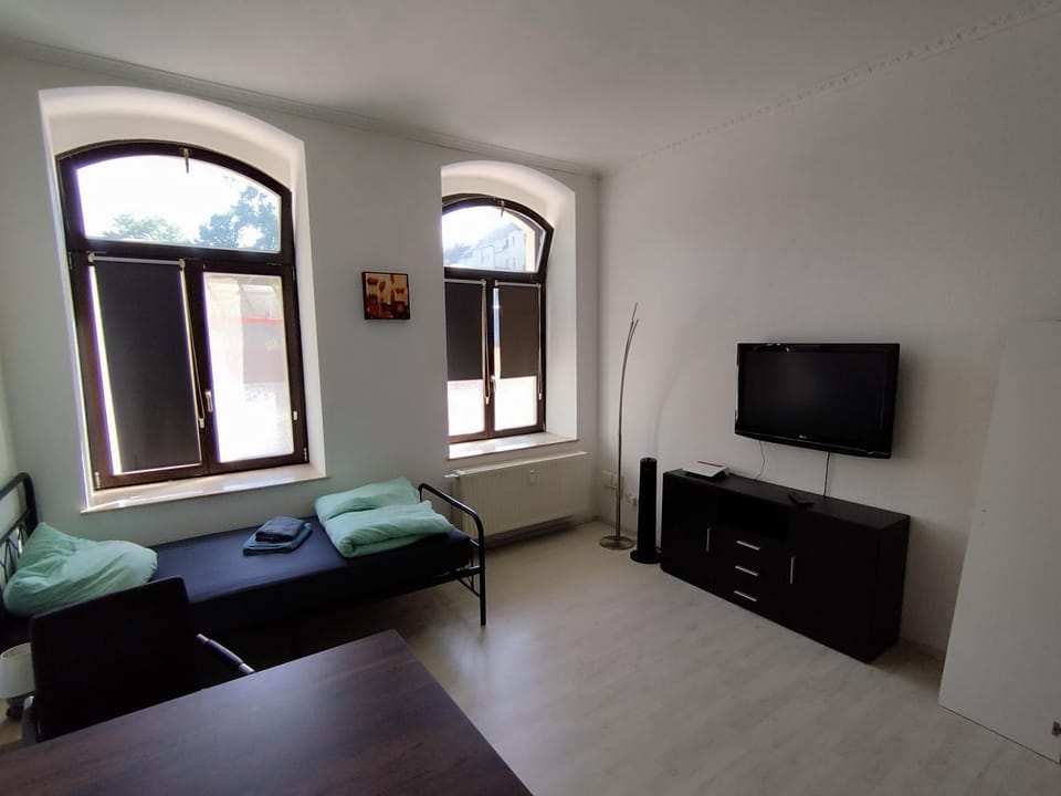 Bed, TV and multimedia, Living room, Photo of the whole room, Seating area, Bedroom