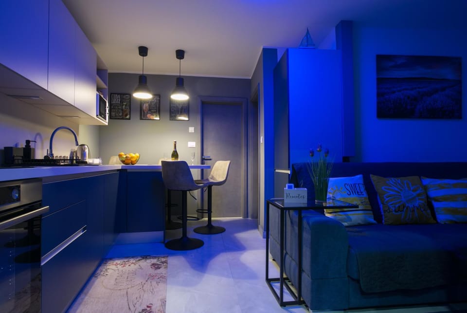 Kitchen or kitchenette, Living room, Seating area, Dining area, Evening entertainment