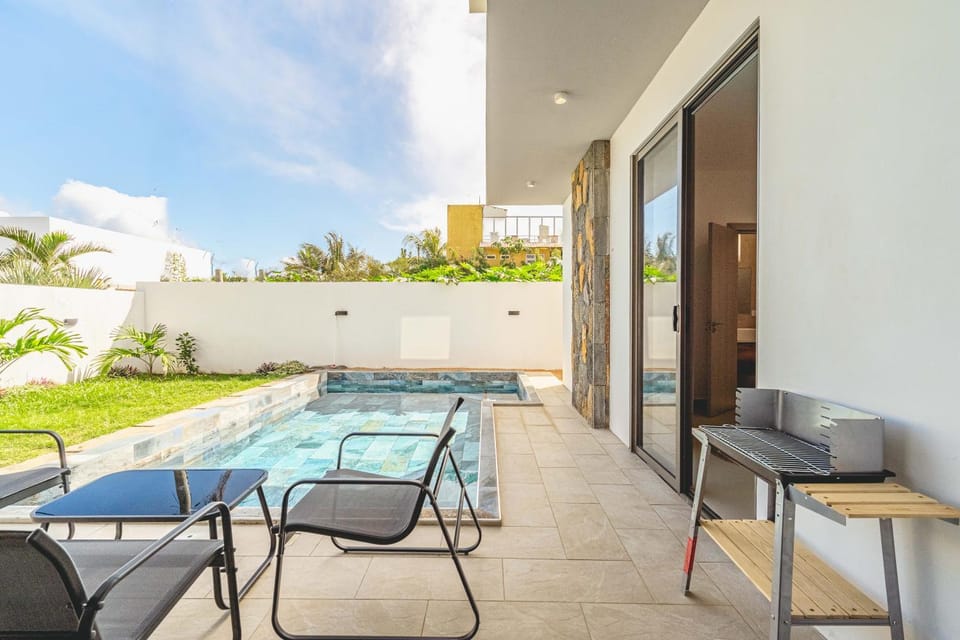 Patio, BBQ facilities, Swimming pool