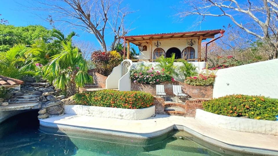 Property building, Day, Natural landscape, Garden, Garden view, Pool view, Swimming pool