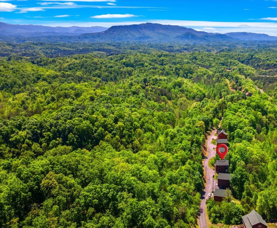 Property building, Natural landscape, Bird's eye view, Mountain view