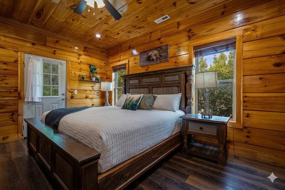 Bed, Natural landscape, View (from property/room), Bedroom