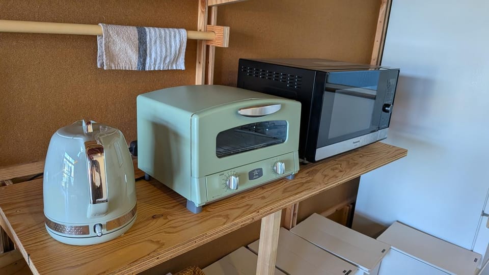 Kitchen or kitchenette, toaster