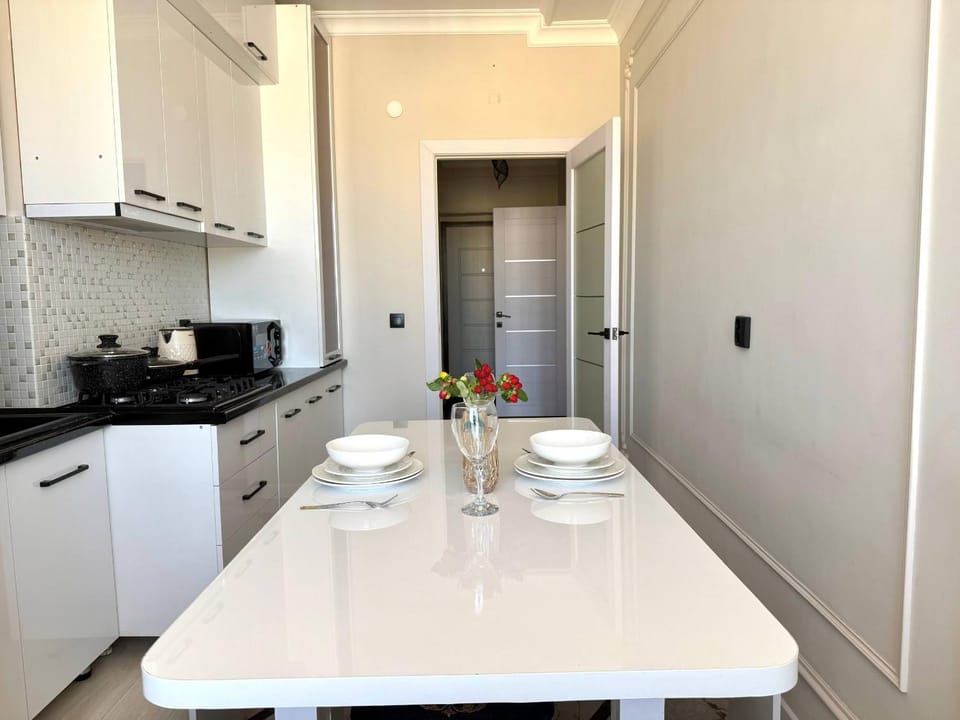Kitchen or kitchenette, Dining area, stove