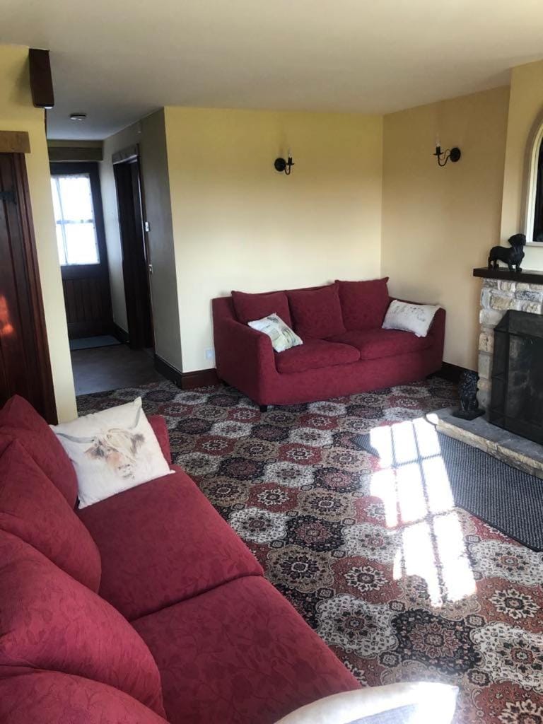 Communal lounge/ TV room, Living room, Seating area, fireplace, flat iron