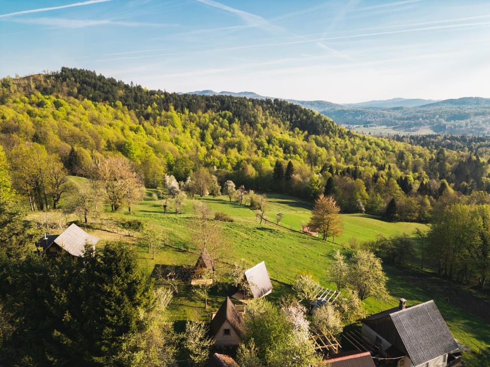 Day, Natural landscape, Bird's eye view, Mountain view