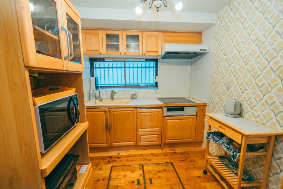 Kitchen or kitchenette, dishwasher, stove