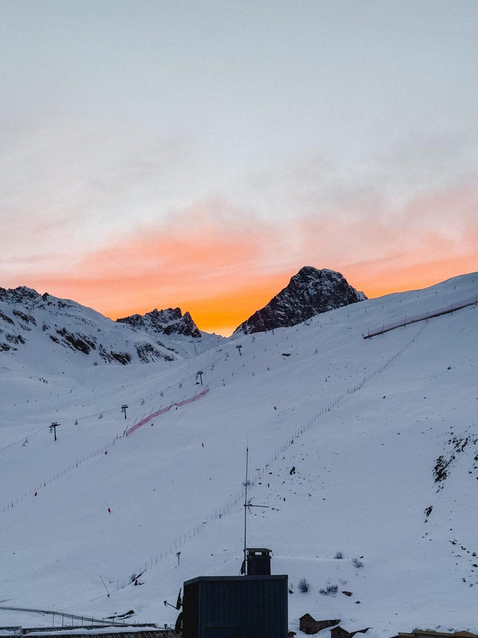Natural landscape, Winter, Mountain view, Sunset