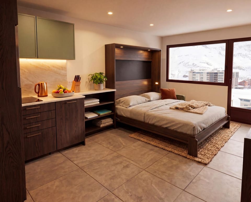 Bed, Living room, Photo of the whole room
