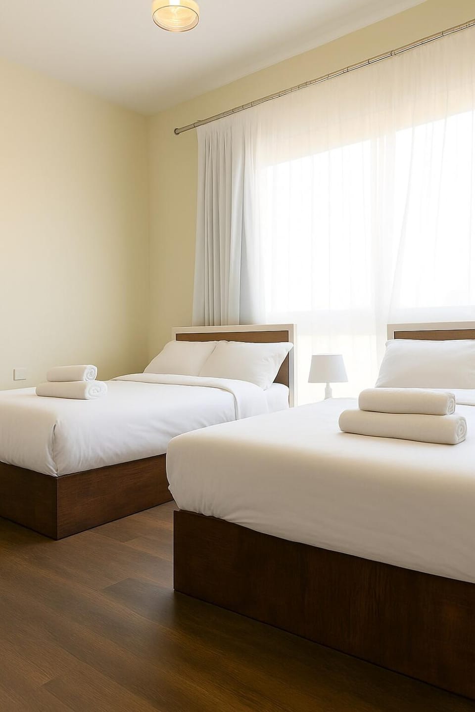 Bed, Bedroom, towels