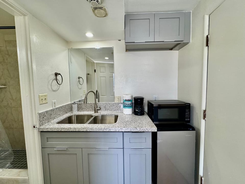 Kitchen or kitchenette, oven