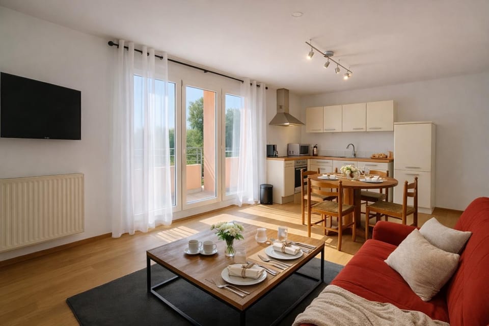 Communal lounge/ TV room, TV and multimedia, Kitchen or kitchenette, Seating area, Dining area