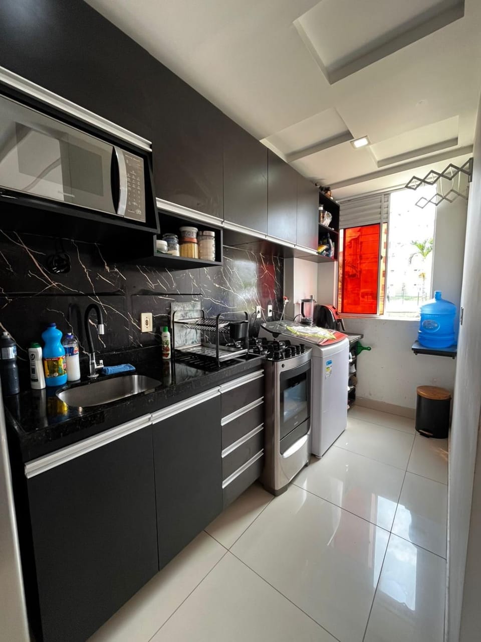 Kitchen or kitchenette, oven, stove