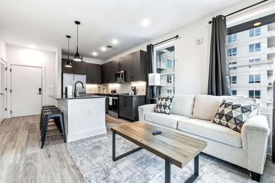 Kitchen or kitchenette, Living room, Dining area