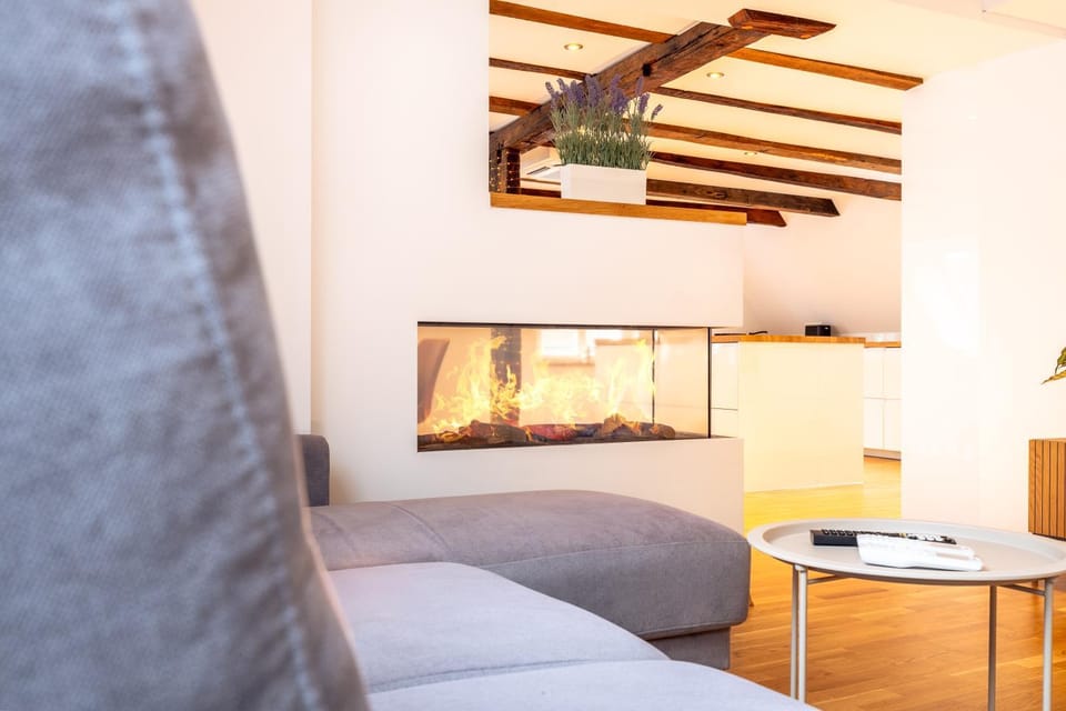 Living room, fireplace