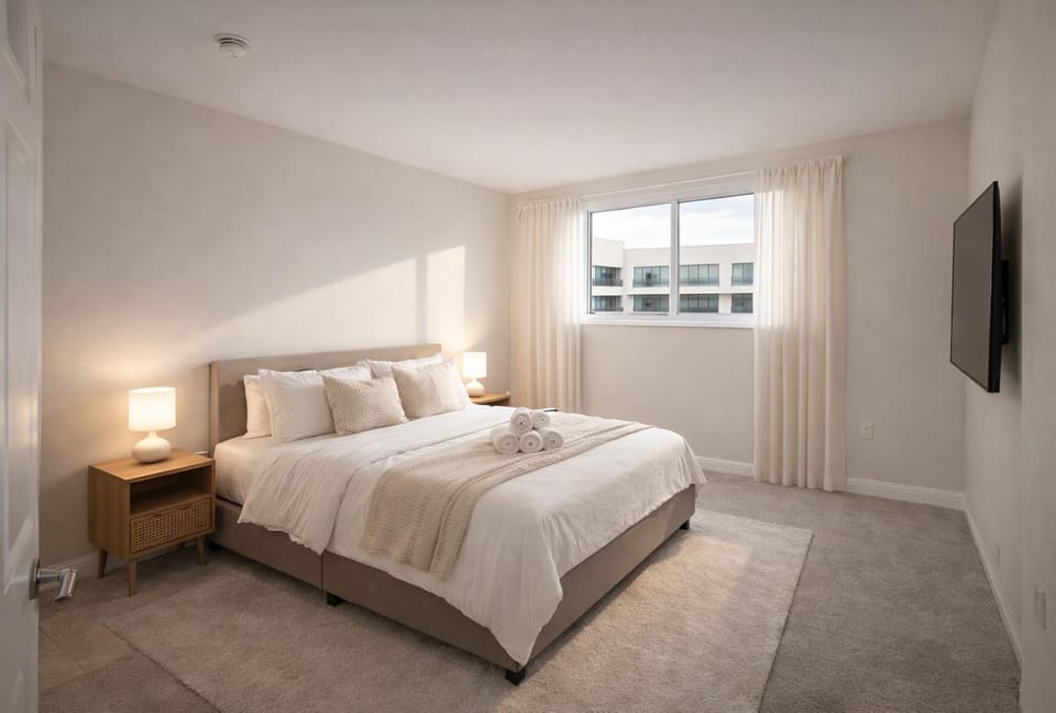 Bed, TV and multimedia, Photo of the whole room, Bedroom