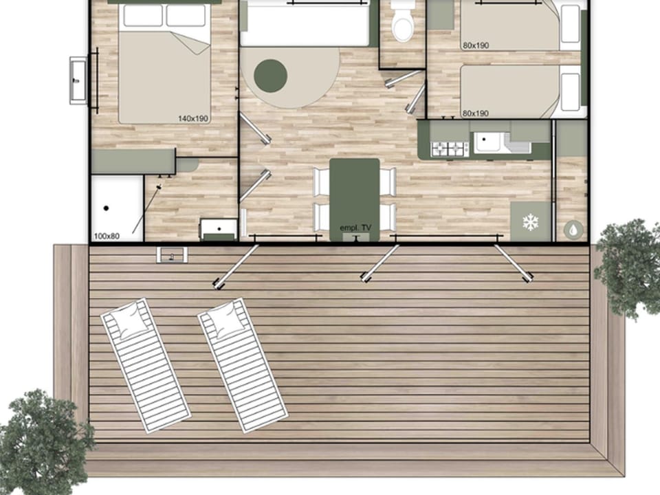 Mobil-home avec terrasse pour 4 personnes - API-1-52-528 Campground/ 
RV Resort in Le Boulou