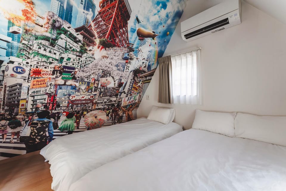 Bed, Photo of the whole room, Bedroom, air conditioner