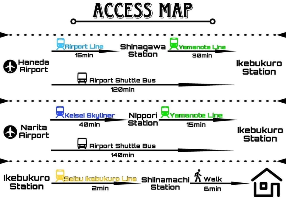 N105 Easy Access to Ikebukuro Only 2 Stops Apartment in Shinjuku