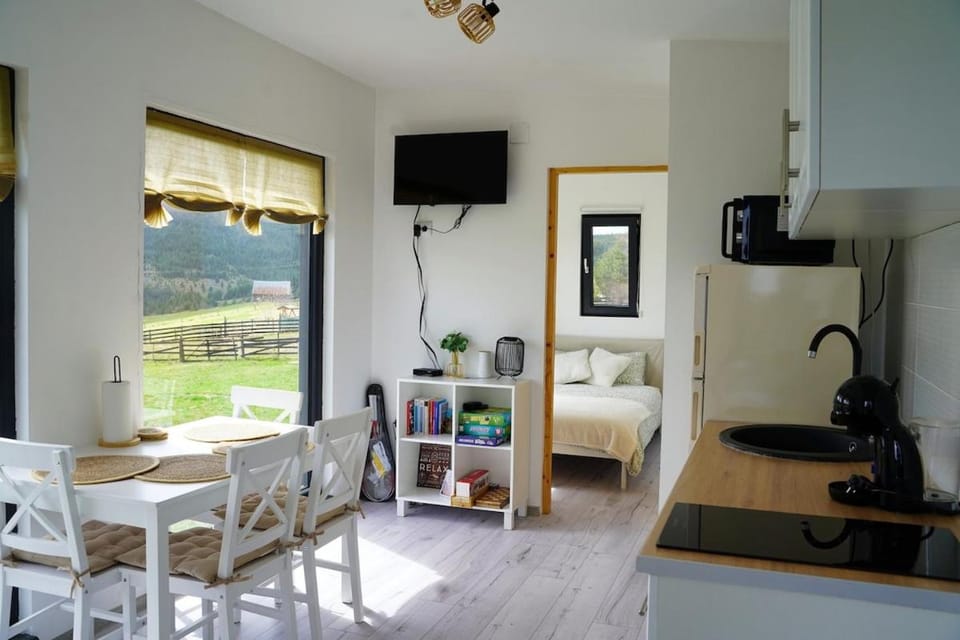 Kitchen or kitchenette, Living room, Dining area