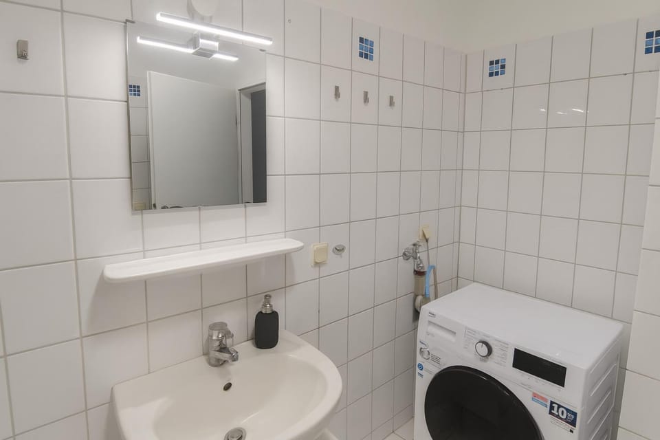 Bathroom, washing machine, dryer