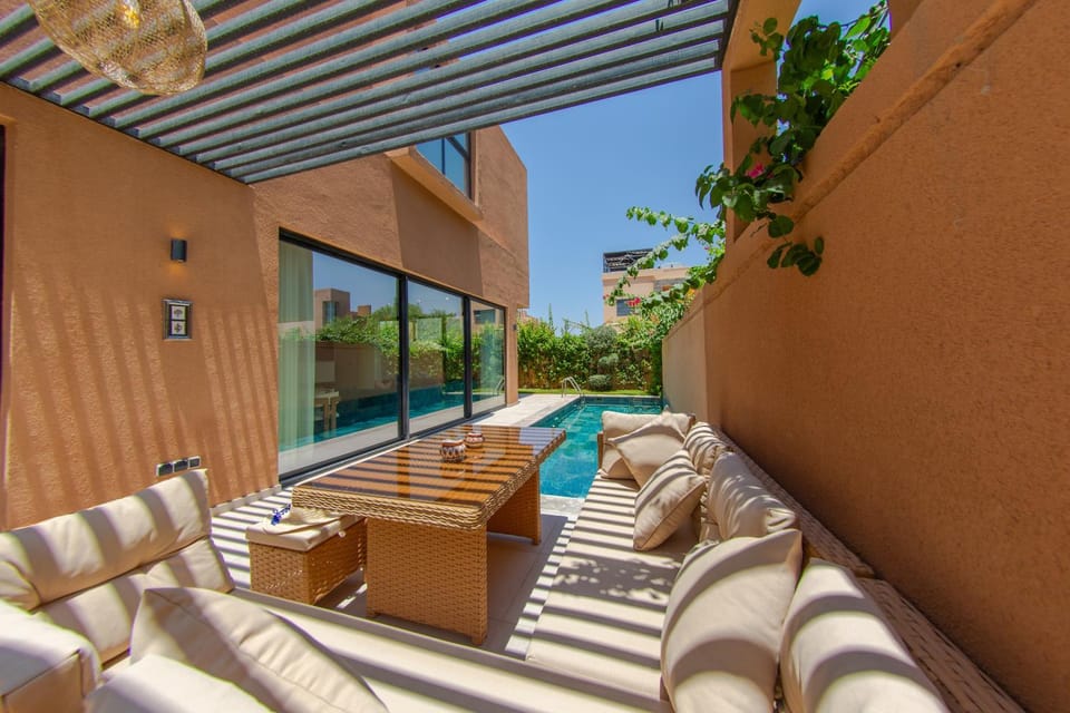 Patio, Seating area, Pool view, Swimming pool
