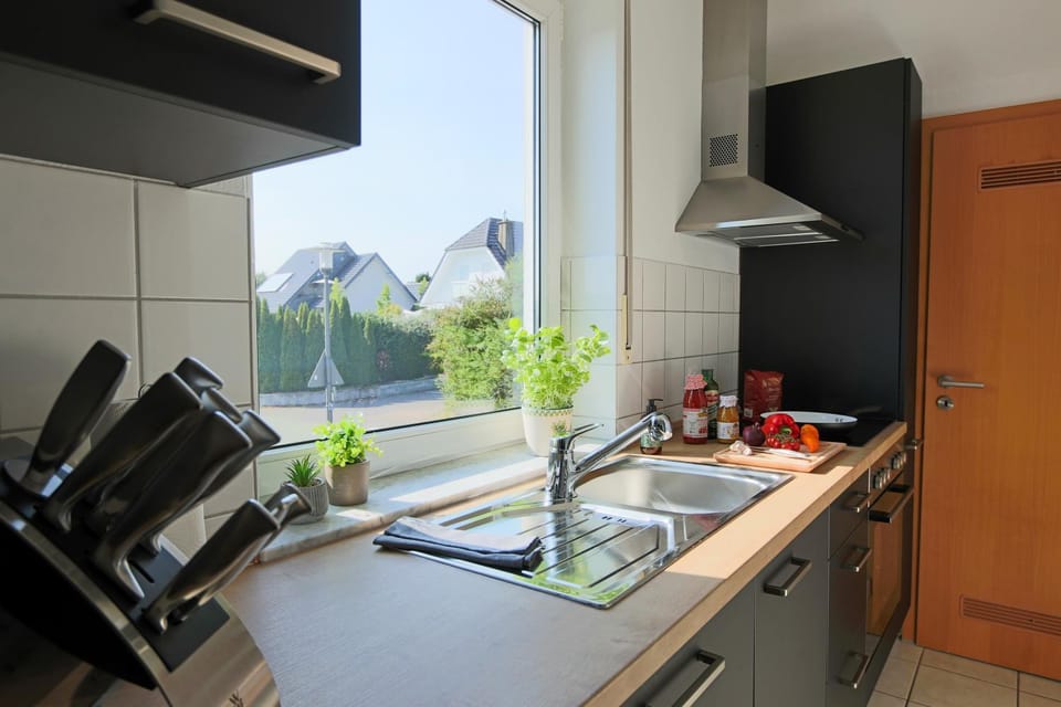 Kitchen or kitchenette, oven, stove