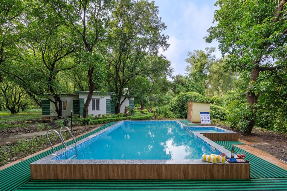 Spring, Day, Natural landscape, Garden, Garden view, Pool view, Swimming pool