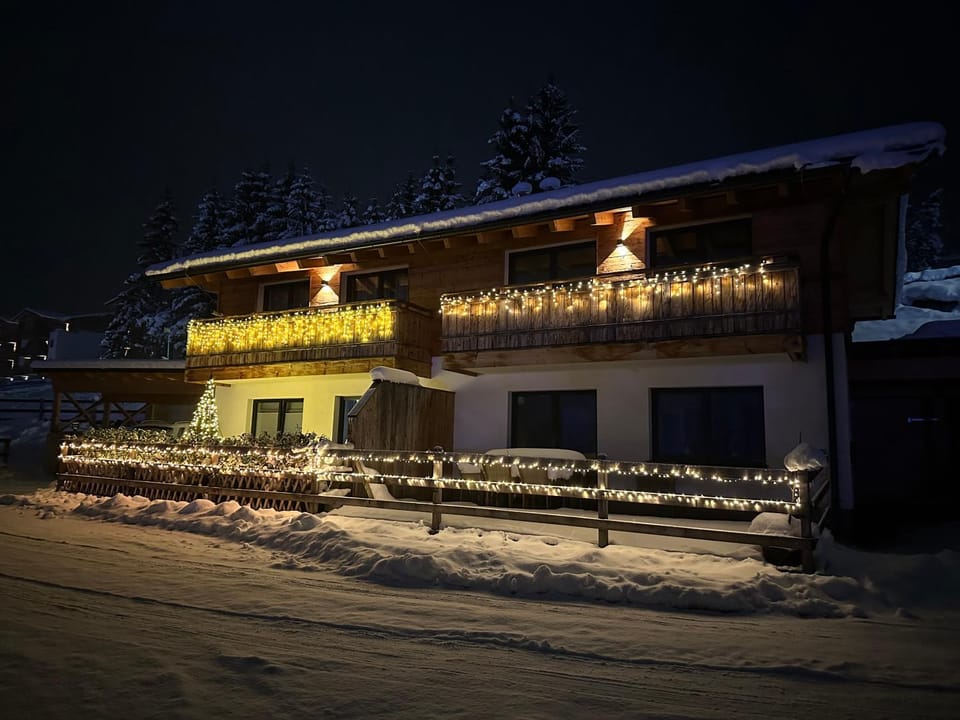 Property building, Night, Winter