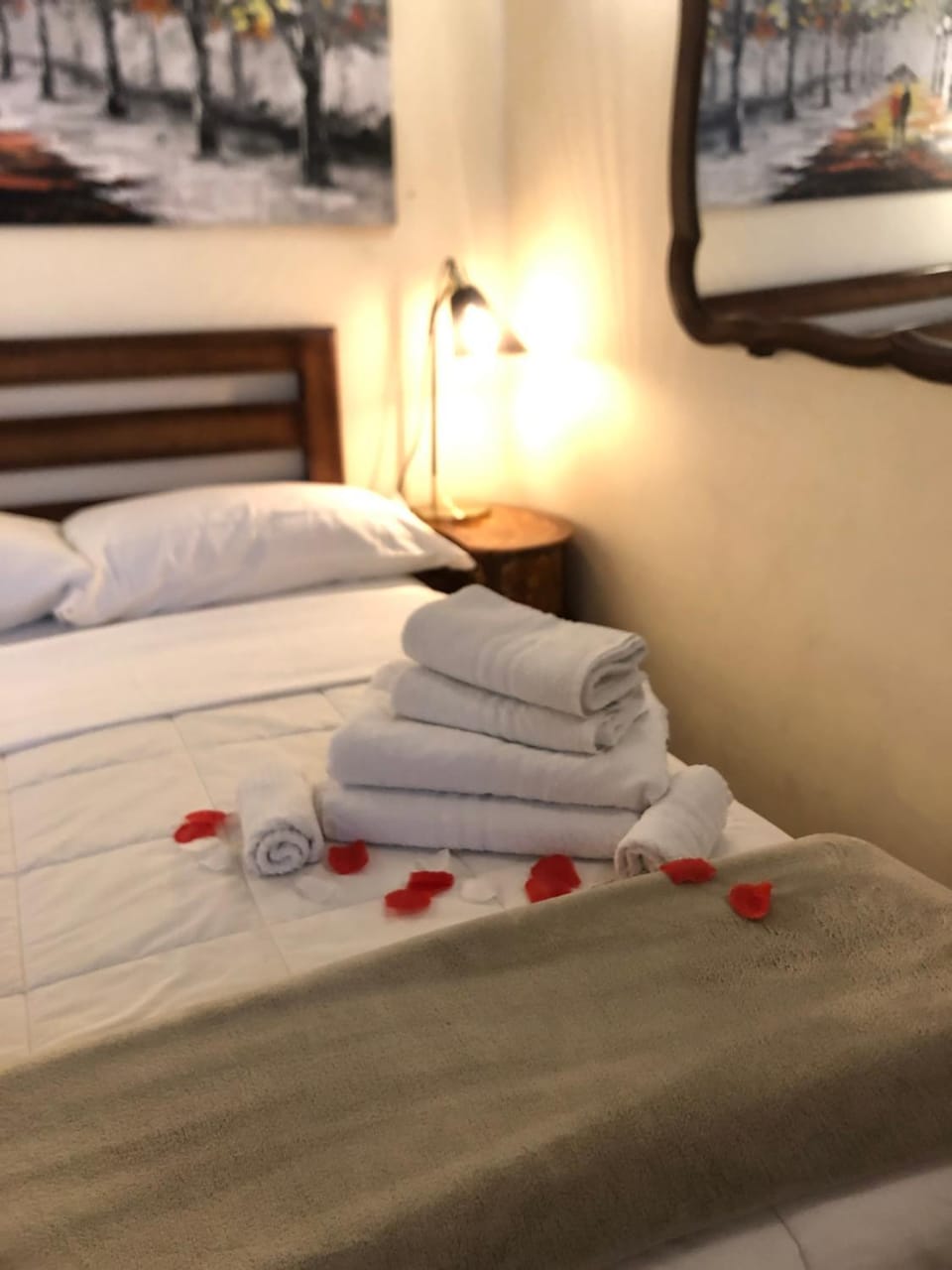 Bed, Photo of the whole room, Bedroom, towels