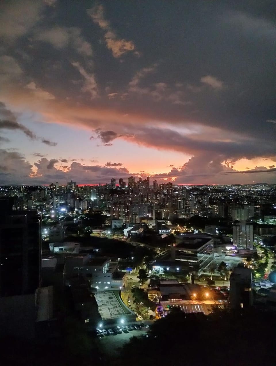 Night, City view, Sunset