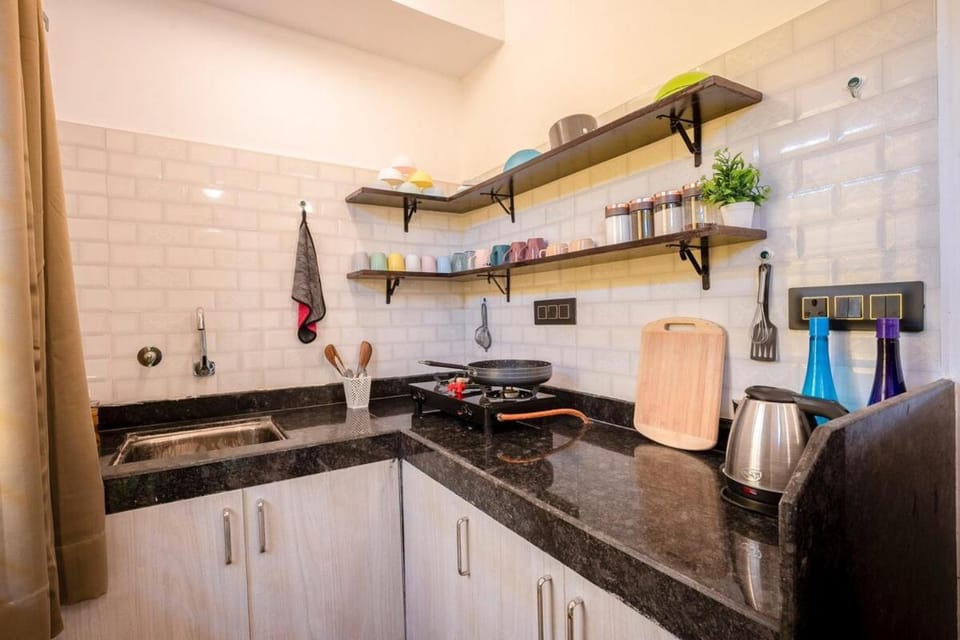 VoyNest 1 BHK Siolim Nr Thalassa Riverbanks Apartment in Goa, India